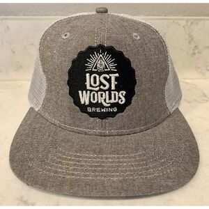 Lost Worlds Brewing Co. Trucker Hat - Grey Mesh Back Adventure Hat Cornelius, NC